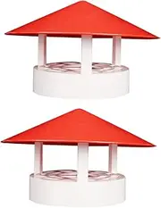 TEHAUX 2pcs Rainproof PVC Chimney Cap Breathable Smokestack Cover Easy to Install Roof Chimney Protector