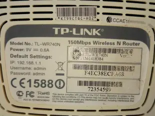 (K89) 報廢品~TPLINK TL-wr740n 無線 分享器 路簡測可過電其餘未測~售出不退~