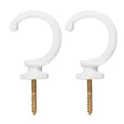 2Pcs Aluminum Alloy Wall Mounted Curtain Holdback Drapery Tieback Hooks, White