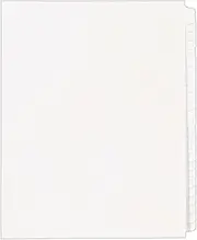 Avery Legal Blank Paper Dividers, White Unlaminated Tabs, Letter Size, 25/Pack (11949)