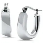Plain Solid Silver Electroform Hoop .925 Sterling Silver Earrings