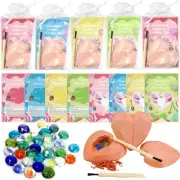 Valentines Day Gifts for Kids Classroom, 24 Pack Dig Kits with Gemstones Vale...