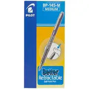 Pilot BP-145 Medium Retractable Ballpoint Pens Blue 12 Pack