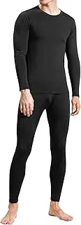 [FANDIMU] Mens Thermal Underwear Set Fleece Lined Top Bottom Long Johns Set Skiing Winter Warm Ultra Soft Base Layer