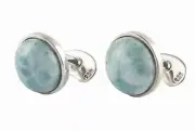 Blue Larimar small cufflinks by alan k. thau