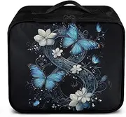 First Aid Kit for Women Butterfly Flower Printed Empty Emergency Medical Kit for Home Portable Medicine Organizer Bag