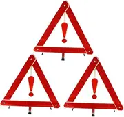 iplusmile Vehicle Safety Kit 3pcs Reflective Warning Triangles Roadside Signs Car Truck Accessories Non-slip Base