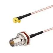 MCX Male Right Angle to BNC Female RG179 75Ohm HD SDI Vedio Adapter Cable 30cm