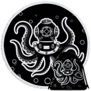 Octopus Diver Beach Towel