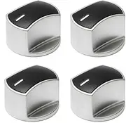 BBTISG 4 Pcs Gas Stove Knobs, 8mm Universal Cooker Knobs Oven Hob knobs Gas Hob Knobs Silver Cooker Hob Knobs for Kitchen Cooktop, Gas Stove, Ovens