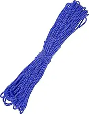 uxcell 2 mm 66FT Reflective Guyline Camping Paracord [1PCS] - Guy Lines Ultralight Thin Cord Rope 3 Strands Paracord Use for Camping Tents & Tarps & Hiking - [Sapphire Blue]