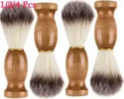 1/2/4Pcs Men Soft Brush Beard Tool Pure Badger Hair Shaving Barber Wood Handle
