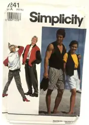 Simplicity Pattern #7241 Men's Pant's or Shorts, Vest & Jacket - (Sizes XS & XL)