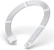 EZDIY-FAB GPU Power Sleeved Cable Extension, 16pin(12+4) 12VHPWR PCIe 5.0 Connector Male to Female for RTX4070Ti Super, 4080 Super, 4090, with Cable Combs-16AWG/ All White