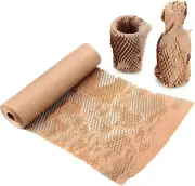 ZCOINS Honeycomb Packing Paper Wrap Roll, 25CM x 20M Recycled Brown Kraft Pap...