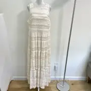 NWT Torrid Lace Tiered Boho Prairie Maxi Dress Wedding Bridal Hippie Ivory sz 16