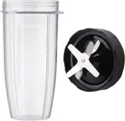 Blender Cup and Replacement Blade Parts 28Oz Cup and Extractor Blade Compatible