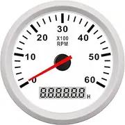 ZFGVGNMTYA 85MM Tacho Meter Gauge Universal Marine Car Tachometer 4000 RPM Digital LED Gauge with Red Backlight for Auto Truck Boat 12V/24V Car Tachometer(WW-6000 RPM)