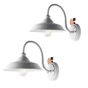 mirrea Dusk to Dawn Farmhouse Outdoor Gooseneck Barn Wall Light with 10" Dome...