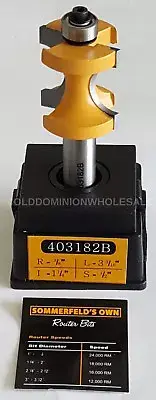 NEW Sommerfelds Tools for Wood 403182B Bull Nose with Bearing Router Bit Set