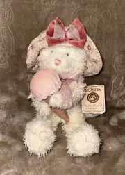 Boyds Stuff Purrcilla P. Sugarcone White Cat w/Hat & Ice Cream Cone NWT