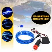 12V Blue Car Interior LED Lights Fiber Optic Neon Wire Strip Atmosphere Light (for: Porsche)