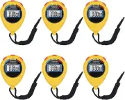 6 Pack Multi-Function Electronic Digital Sport Stopwatch Timer, Large Display wi