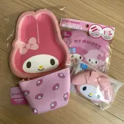 Sanrio x Daiso My Melody Accessories Zipper pouch case bags 4-piece set Japan