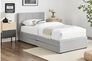 Ovela Theodore Storage Bed Frame with Drawers (Grey)