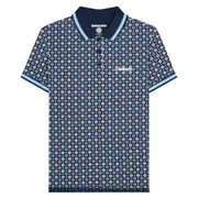 Lambretta Mens SS25 Geometric Big & Tall Polo Shirt