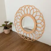 Sun Flower Round Rattan Mirror - Loop