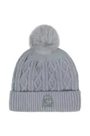 Cavallo Madisen elegant knitted hat with elaborate cable pattern and tonal faux