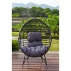 Roverna Stylish Outdoor Numbat Basket Standing Bird Nest Chair with Cushions