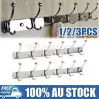 6 Hooks Wall Mounted Coat Rack Hat Clothes Hanging Hanger Robe Double Hook NEW