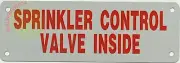 SPRINKLER CONTROL VALVE INSIDE SIGN (2X6, White, Aluminum)-REF24-1027