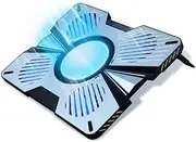 IMMOENUC Semiconductor Laptop Cooler with 5 Fans & Aluminum Plate Ultra-Quiet Cooling Pad, Adjustable Speed + Stand for 12-21 Inch Laptops (MacBook/Dell/HP), Dual USB Metal Panel Computer Cooling