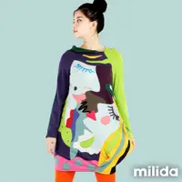 在飛比找蝦皮商城優惠-milida 撞色袖小翻領拼貼洋裝 MMRYCA014