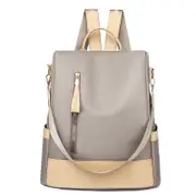 Nevenka Women Backpack Nylon Anti-theft Waterproof Lightweight Shoulder Bags-Khaki