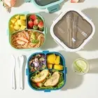 Microwaveable Portable Lunch Containers Three Grid Car Lunch Box Picnic