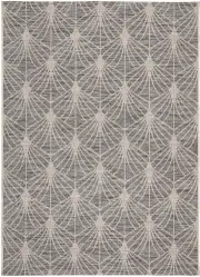 Tash Black Geometric Diamond Pattern Outdoor Rug
