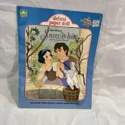 Uncut 1991 Golden Book Deluxe Paper Doll Disney Snow White And The Seven Dwarfs