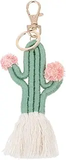[JEWEDECO] Cactus Pendant Wristlet Keychain Fur Cactus Key Chains Bead Keychain Tassels Cactus Party Decorations Tassels for Keychains Bracelet Car Keychain Wallet Rope