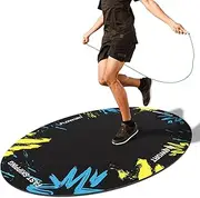 Jump Rope Mat Large Rubber Exercise Mat Indoor Outdoor Shock Absorbing Mat Non-Slip Oval Design for Floor & Rope Protection, Workout Mats for Home Gym Flooring