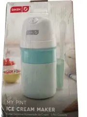 Dash My Pint Ice Cream Maker 1-Pint Capacity White/Teal Portable Compact Design
