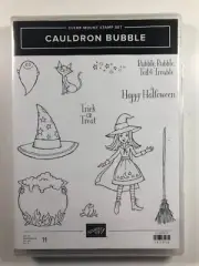 Stampin' Up! CAULDRON BUBBLE Rubber/Cling Holiday Stamp Set - Brand New