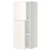 METOD wall cabinet with shelves/2 doors, white/Veddinge white, 40x37x100 cm