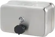 Stardrix Heavy Duty Stainless Steel Wall Mount Soap Dispenser, 1100ml/37oz, with Corrosion Proof Lining and Anti-Leak Pump for Commercial & Home Bathroom Kitchen (Horizontal)