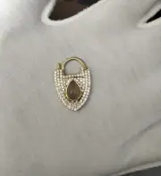 Beautiful Padlock Silver Diamond Moonstone Clasp,Handmade Padlock Jewelry