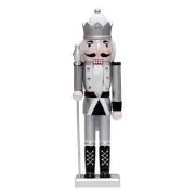 Classical Silver Nutcrackers King Festival Christmas Puppet Decors Ornament