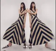 Sass & Bide Navy And Gold Postmodern Love Dress Size S Rrp $350